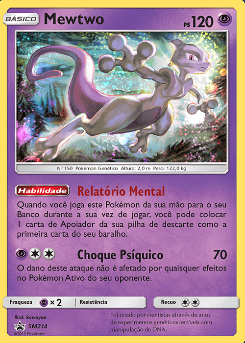 Mewtwo (SM214) FOIL - Carta Avulsa Pokemon