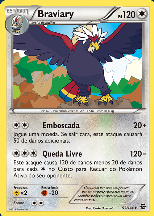 Braviary (93/114) - Carta Avulsa Pokemon