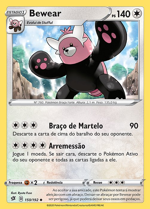 Bewear (150/192) - Carta Avulsa Pokemon