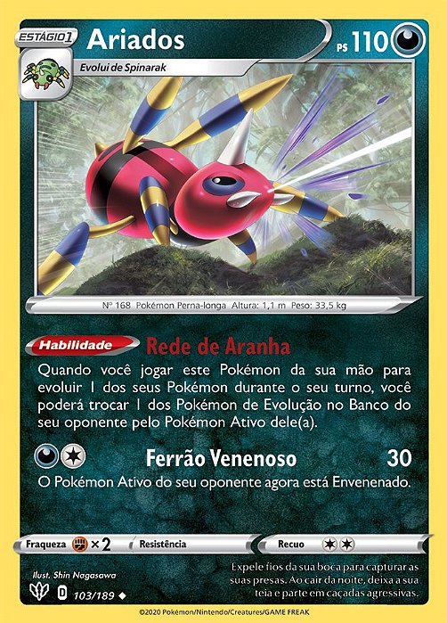 Ariados (103/189) - Carta Avulsa Pokemon