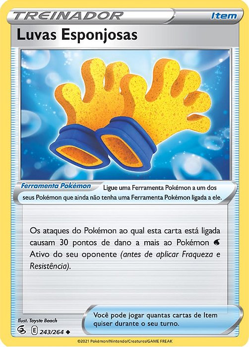 Luvas Esponjosas / Spongy Gloves (243/264) - Carta Avulsa Pokemon