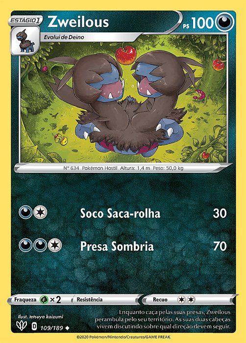 Zweilous (109/189) - Carta Avulsa Pokemon