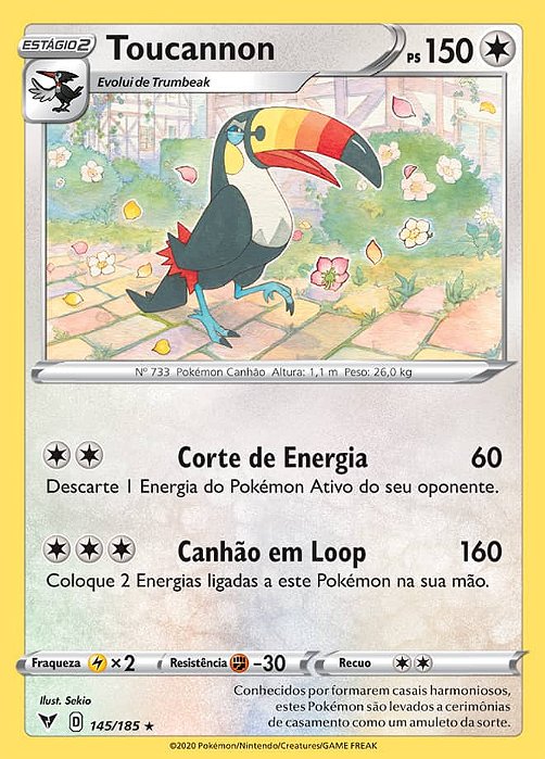 Toucannon (145/185) REV FOIL - Carta Avulsa Pokemon