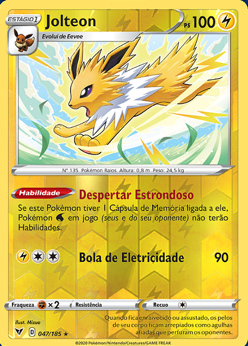 Jolteon (047/185) REV FOIL - Carta Avulsa Pokemon