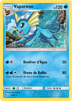 Vaporeon (18/68) FOIL - Carta Avulsa Pokemon