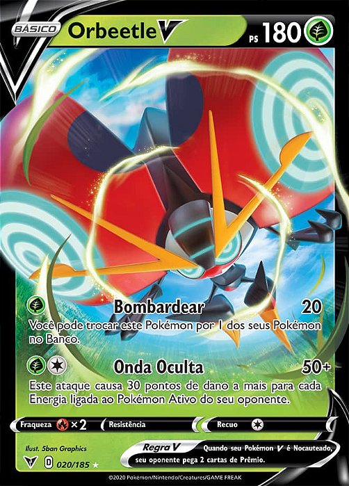 Orbeetle-V (020/185) - Carta Avulsa Pokemon