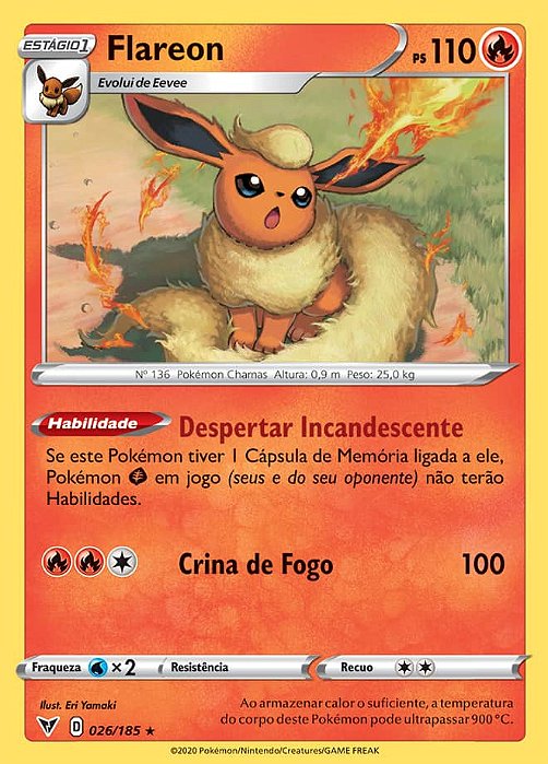 Flareon (026/185) - Carta Avulsa Pokemon