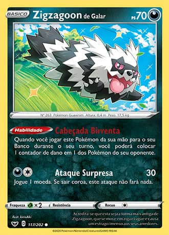 Zigzagoon de Galar / Galarian Zigzagoon (117/202) - Carta Avulsa Pokemon