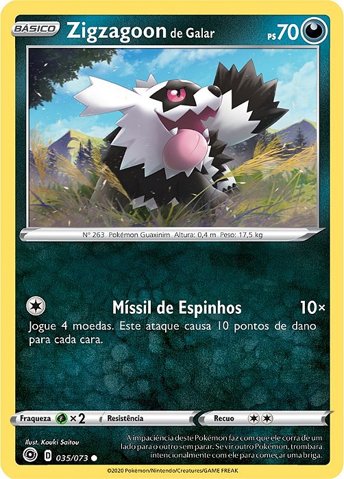 Zigzagoon de Galar / Galarian Zigzagoon (035/073) - Carta Avulsa Pokemon