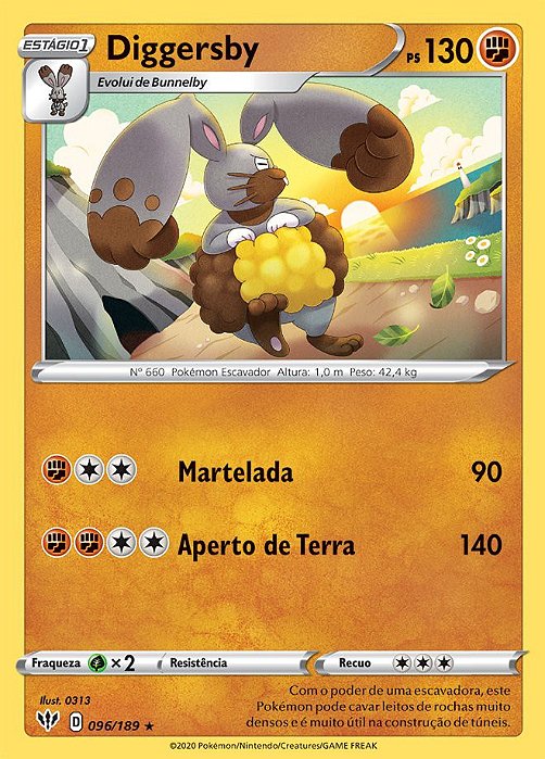 Diggersby (96/189) - Carta Avulsa Pokemon