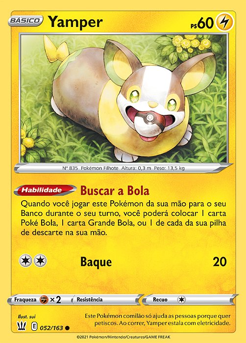 Yamper (52/163) - Carta Avulsa Pokemon