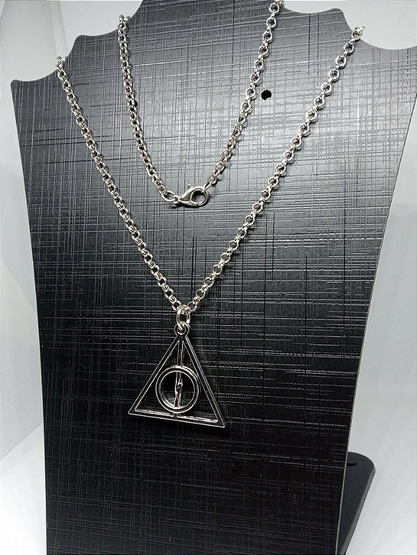 Colar ajustável com pingente Simbolo das Relíquias da Morte - Harry Potter (50cm)