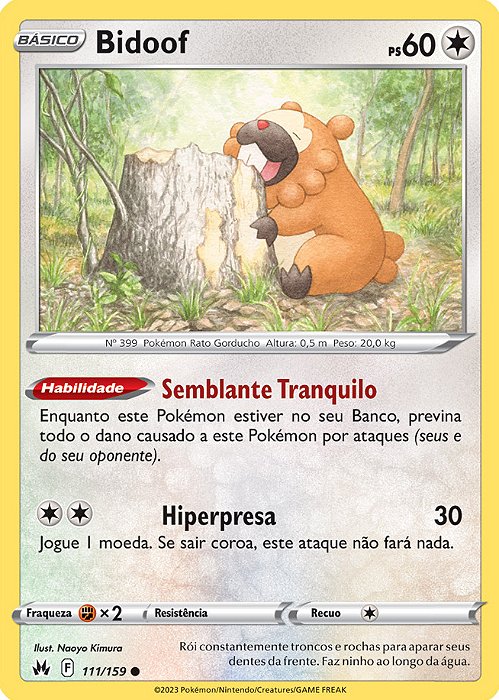 Bidoof (111/159) - Carta Avulsa Pokemon