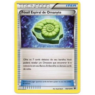 Fóssil Espiral de Omanyte / Helix Fossil Omanyte (102/124) - Carta Avulsa Pokemon
