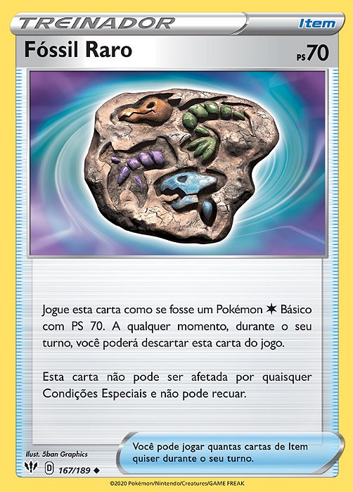 Fóssil Raro / Rare Fossil (167/189) REV FOIL - Carta Avulsa Pokemon