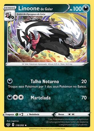 Linoone de Galar / Galarian Linoone (118/202) - Carta Avulsa Pokemon