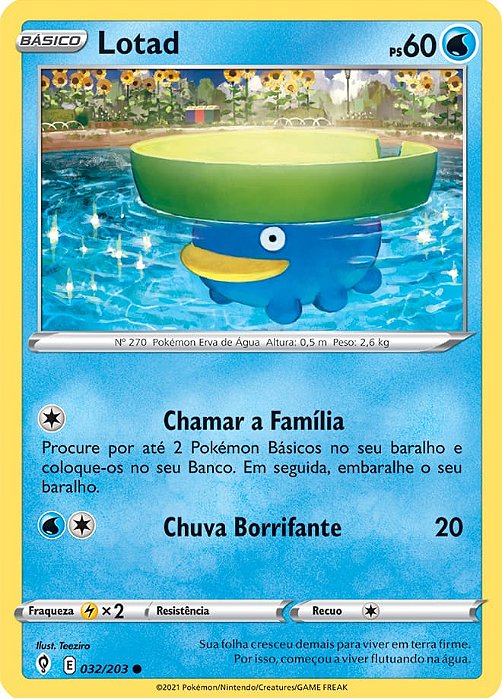 Lotad (32/203) REV FOIL - Carta Avulsa Pokemon
