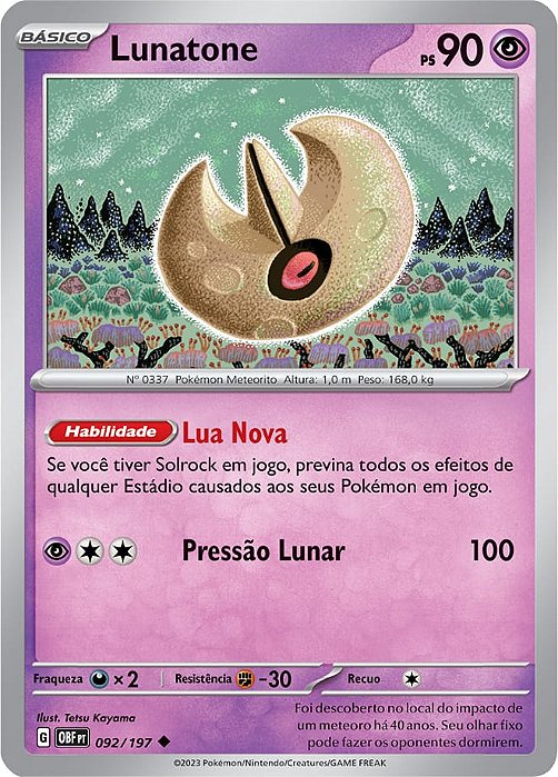 Lunatone (092/197) - Carta Avulsa Pokemon