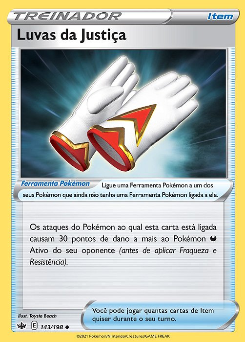 Luvas da Justiça / Justified Gloves (143/198) - Carta Avulsa Pokemon