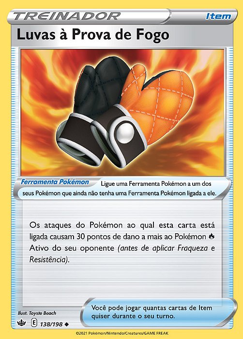 Luvas à Prova de Fogo / Fire-Resistant Gloves (138/198) REV FOIL - Carta Avulsa Pokemon