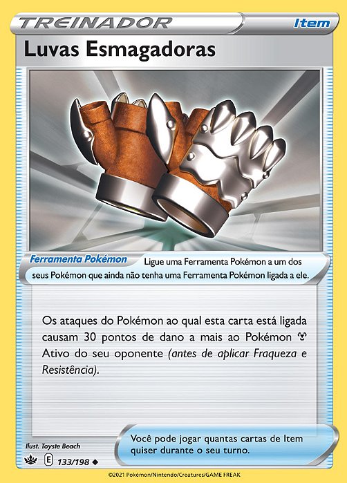 Luvas Esmagadoras / Crushing Gloves (133/198) - Carta Avulsa Pokemon