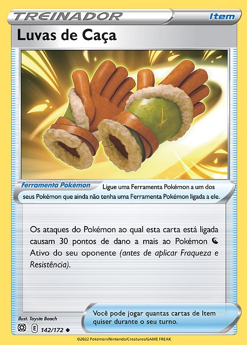 Luvas de Caça / Hunting Gloves (142/172) - Carta Avulsa Pokemon