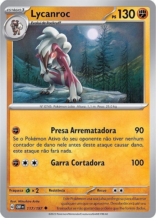 Lycanroc (117/197) - Carta Avulsa Pokemon