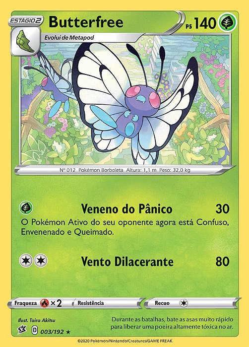 Butterfree (3/192) REV FOIL - Carta Avulsa Pokemon