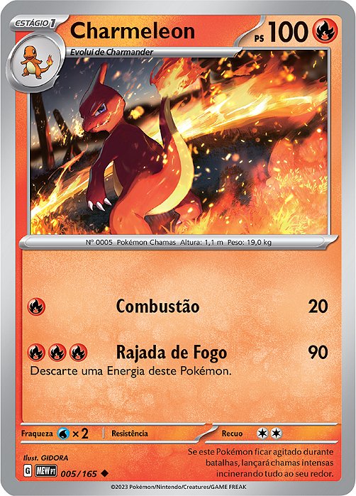 Charmeleon (005/165) REV FOIL - Carta Avulsa Pokemon