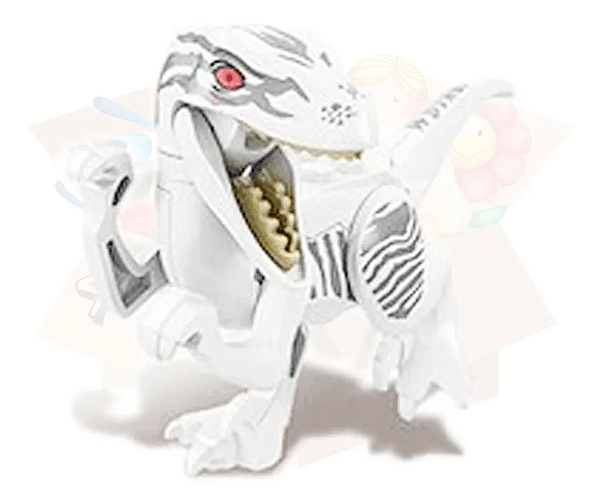Velociraptor Branco Dinossauro - Minifigura de Montar FS