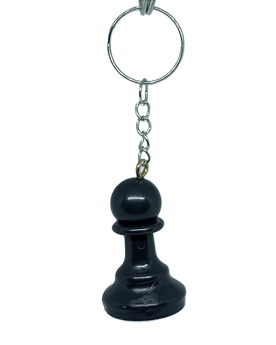 Chaveiro 3D Peça de Xadrez - Peão Preto 4cm