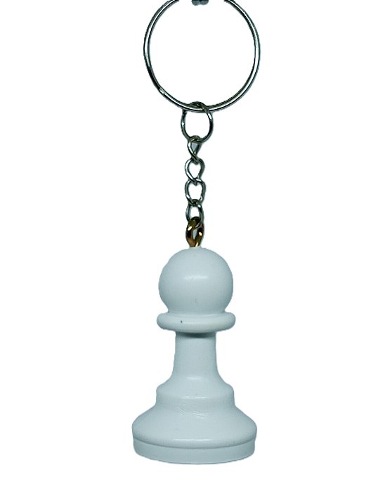 Chaveiro 3D Peça de Xadrez - Peão Branco 4cm