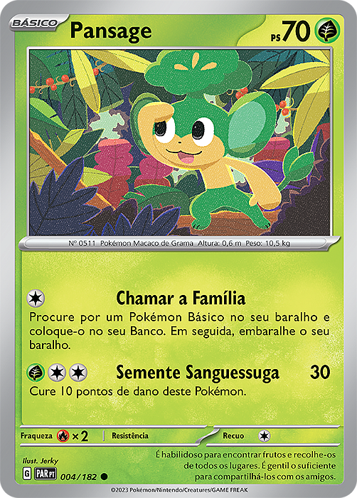 Pansage (004/182) - Carta Avulsa Pokemon