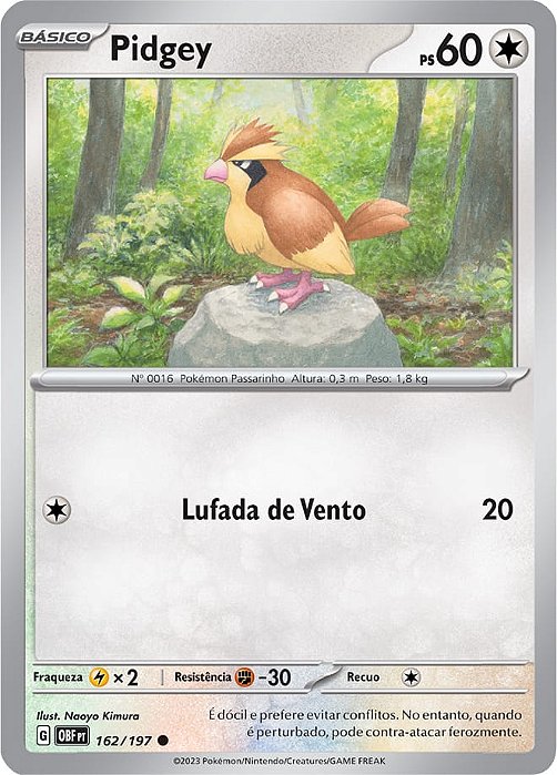 Pidgey (162/197) - Carta Avulsa Pokemon