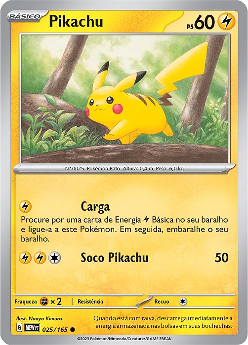 Pikachu (025/165) - Carta Avulsa Pokemon