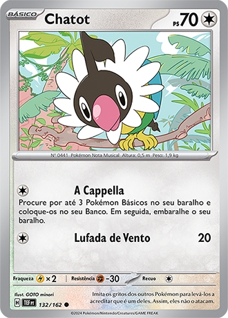 Chatot (132/162) - Carta Avulsa Pokemon