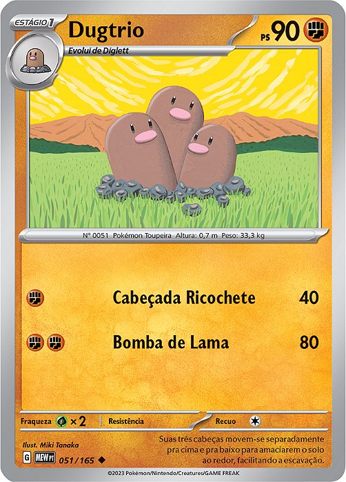 Dugtrio (051/165) - Carta Avulsa Pokemon