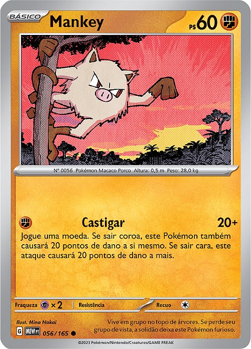 Mankey (056/165) - Carta Avulsa Pokemon