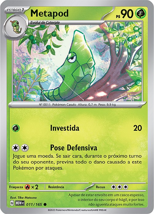Metapod (011/165) - Carta Avulsa Pokemon