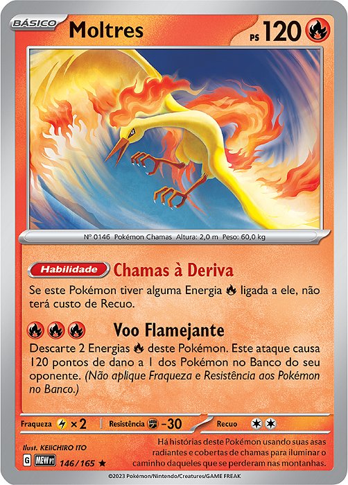 Moltres (146/165) FOIL - Carta Avulsa Pokemon