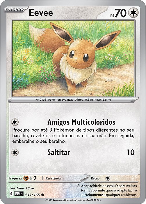 Eevee (133/165) - Carta Avulsa Pokemon