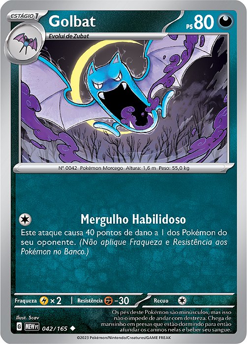 Golbat (042/165) - Carta Avulsa Pokemon