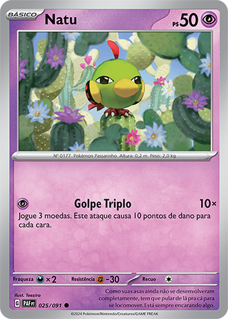 Natu (025/091) - Carta Avulsa Pokemon