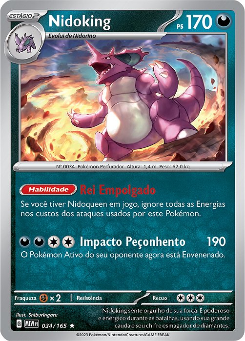 Nidoking (034/165) FOIL - Carta Avulsa Pokemon