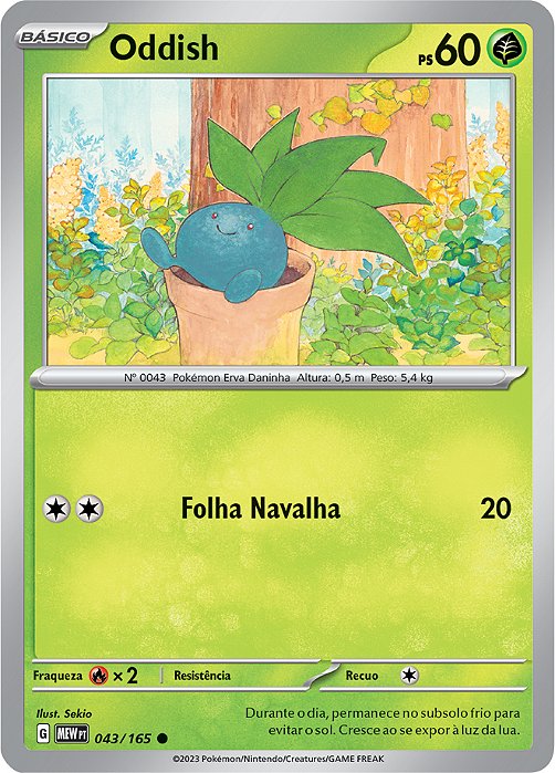Oddish (043/165) - Carta Avulsa Pokemon