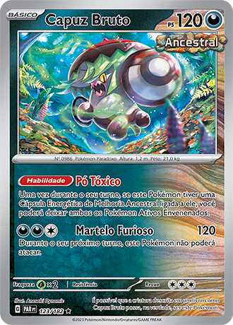 Capuz Bruto / Brute Bonnet (123/182) REV FOIL - Carta Avulsa Pokemon