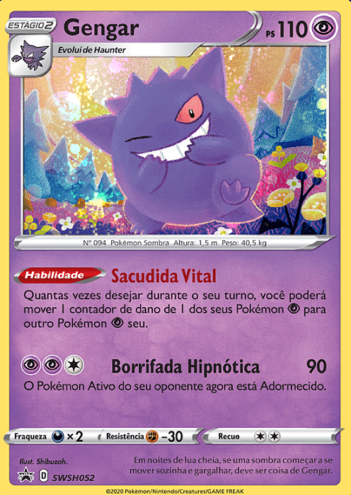 Gengar (SWSH052) FOIL - Carta Avulsa Pokemon