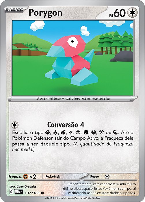 Porygon (137/165) - Carta Avulsa Pokemon