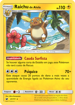 Raichu de Alola / Alolan Raichu (31/111) - Carta Avulsa Pokemon