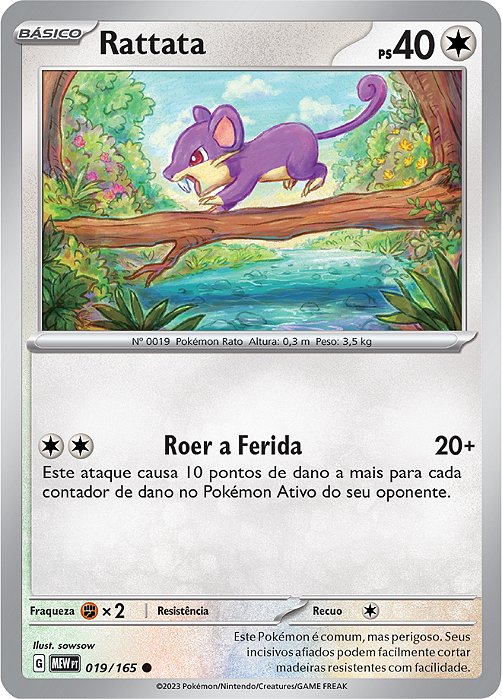 Rattata (019/165) - Carta Avulsa Pokemon